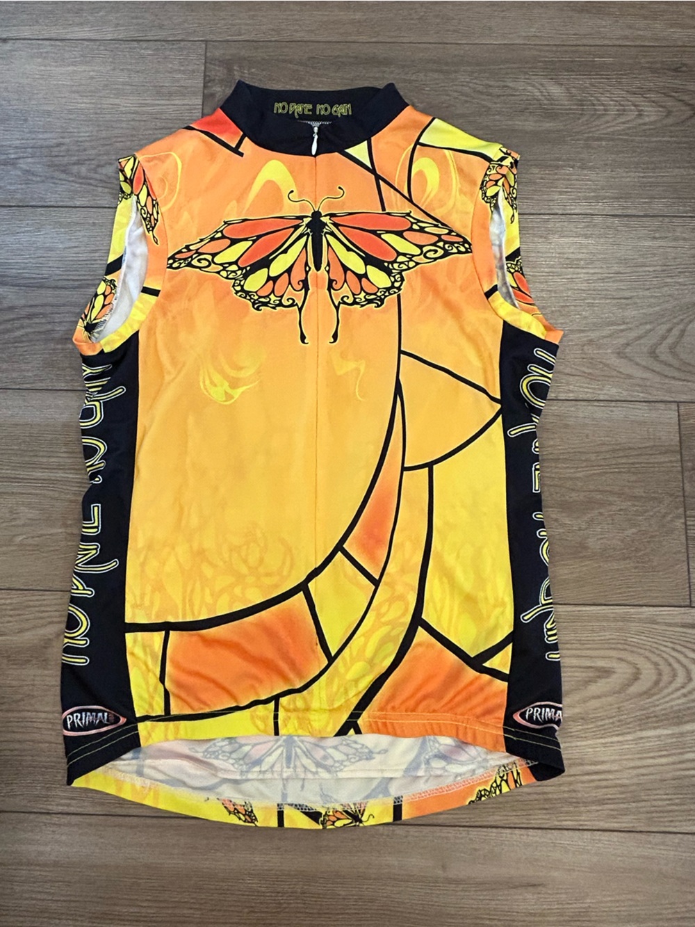 Primal Wear “No Pane No Gain” Butterfly Cycling Jersey Women’s Large